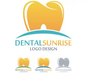 Dental sunrise logos vector material 01