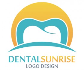 Dental sunrise logos vector material 02