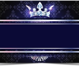 Diamond crown with dark blue VIP invitation card vector 10