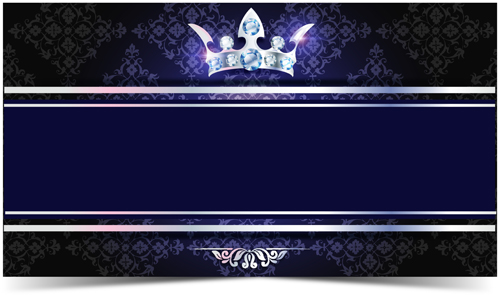 Diamond crown with dark blue VIP invitation card vector 10