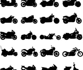 Different motorcycles silhouetters vector 02