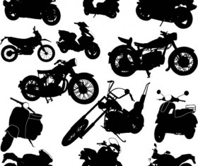 Different motorcycles silhouetters vector 03