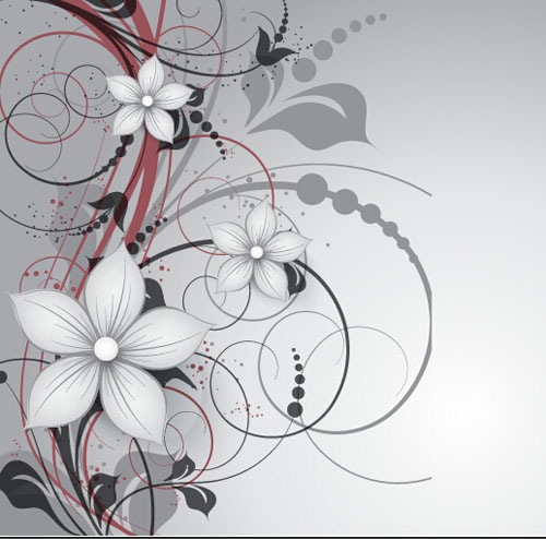Elegant abstract flower vectors graphics 01