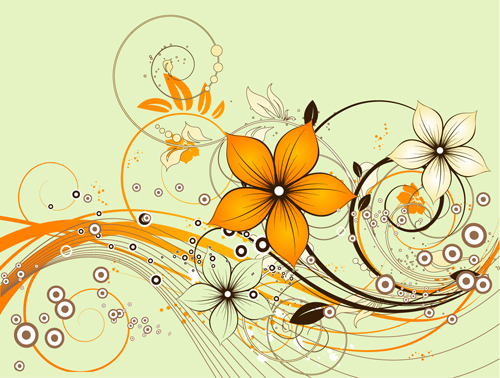 Elegant abstract flower vectors graphics 02