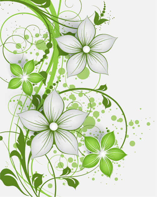 Elegant abstract flower vectors graphics 05