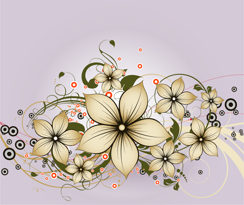 Elegant abstract flower vectors graphics 06