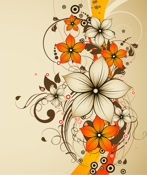 Elegant abstract flower vectors graphics 09