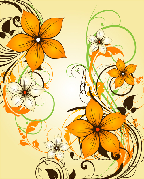 Elegant abstract flower vectors graphics 11