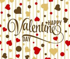 Elegant heart pattern with valentines day card vector 02