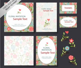 Exquisite floral decorations card vector