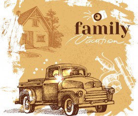 Family grunge background vector 04