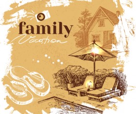 Family grunge background vector 06