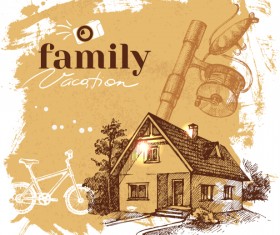 Family grunge background vector 07