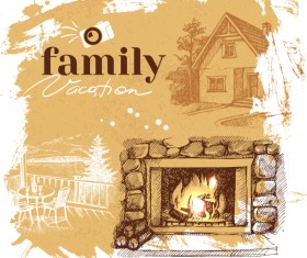 Family grunge background vector 08