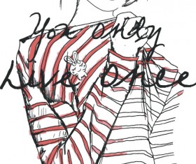 Fashion girls hand drawn illustration vector 04