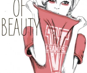 Fashion girls hand drawn illustration vector 05