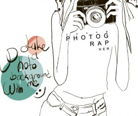 Fashion girls hand drawn illustration vector 12