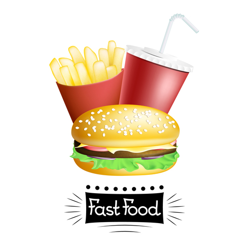 Fast food design vector graphics 03
