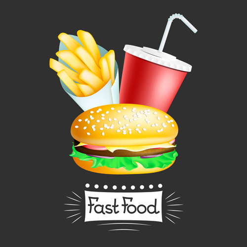 Fast food design vector graphics 04