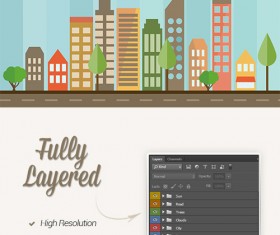 Flat City psd templat