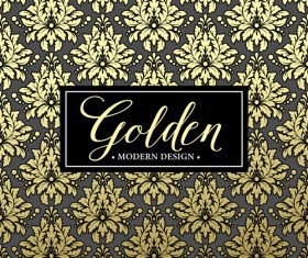 Floral seamless pattern with gold frame vectors 04
