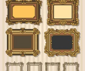 Frame antique design vector set 02
