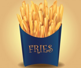 French fries creative vector 01