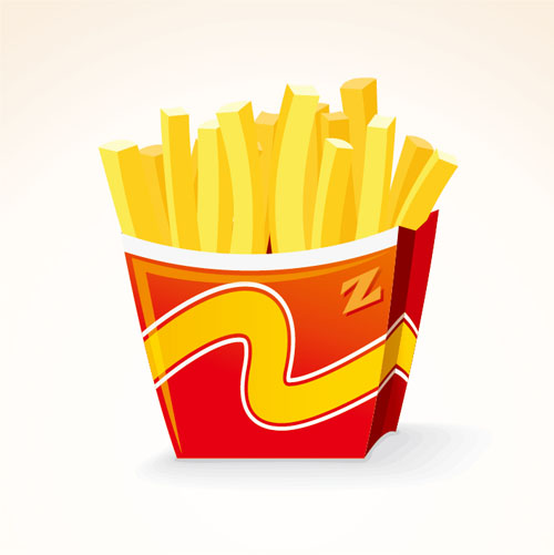 French fries creative vector 02