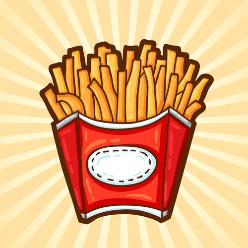 French fries creative vector 03