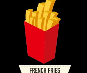 French fries creative vector 04