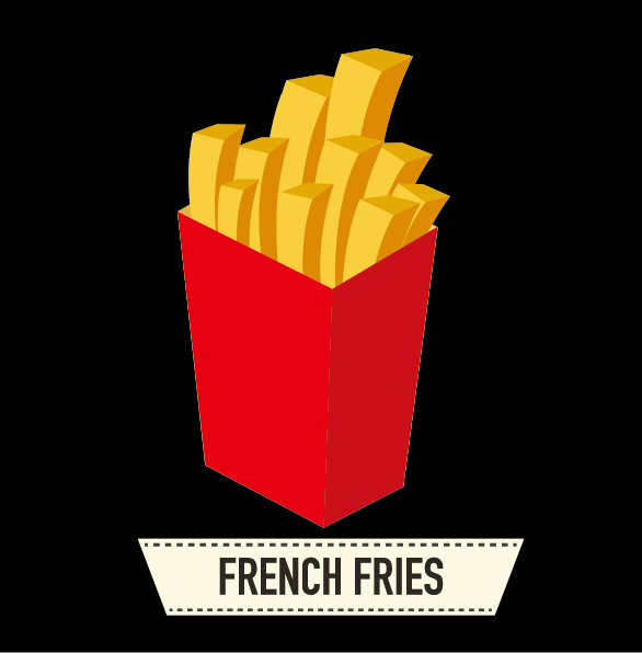 French fries creative vector 04