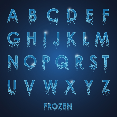 Frozen alphabet letter vector