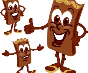 Funny cartoon chocolate vector material 02