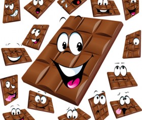 Funny cartoon chocolate vector material 03