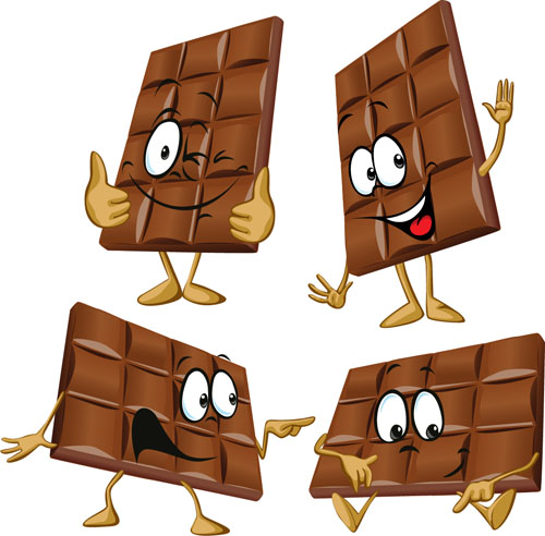 Funny cartoon chocolate vector material 04