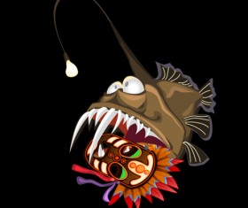 Funny cartoon fish vector design 02