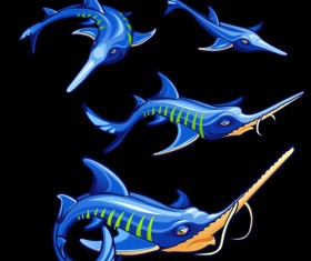 Funny cartoon fish vector design 03