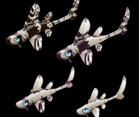 Funny cartoon fish vector design 04