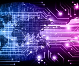 Futuristic digital world concept template vectors 15