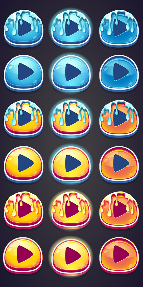 Game buttons icons imarmalade styles vector