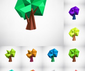 Geometric shapes tree vector illustration 01