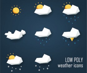 Geometric shapes weather icons set 02