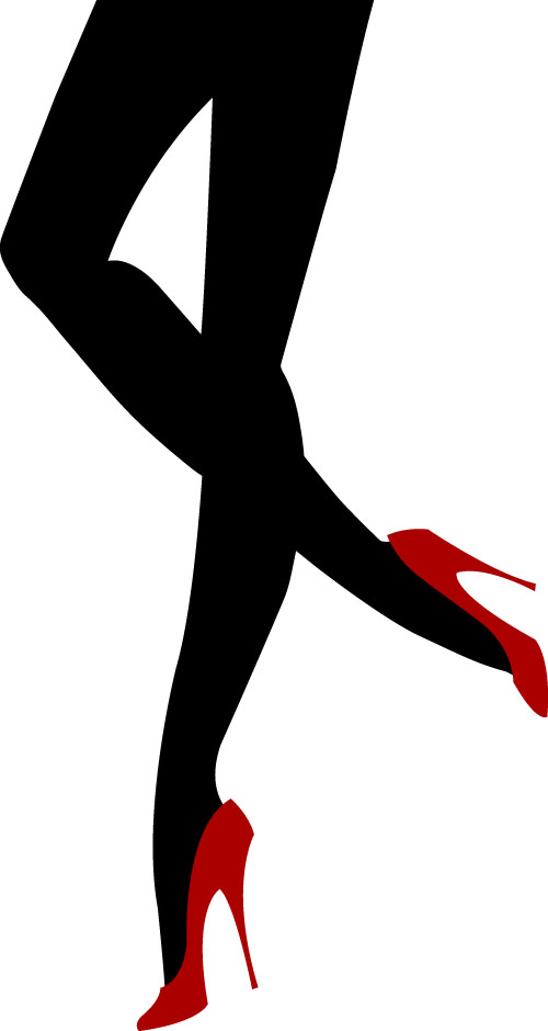 Glamour legs with red high-heeled shoes vector