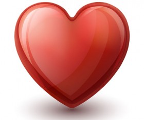 Glassy heart symbol vector material