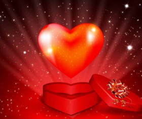 Glassy heart with valentines day gift vector 01