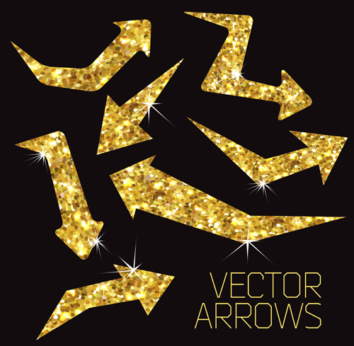 Gold bling arrows vector