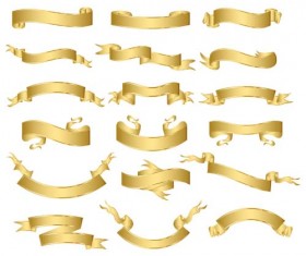 Golden ribbons design set