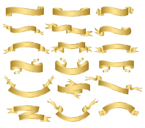 Golden ribbons design set
