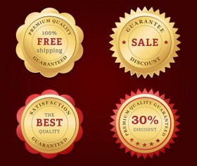 Golden web badges psd material