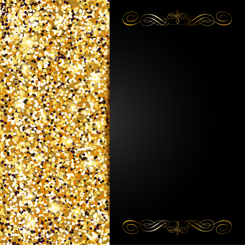 Golden with black VIP invitation card background vector 01